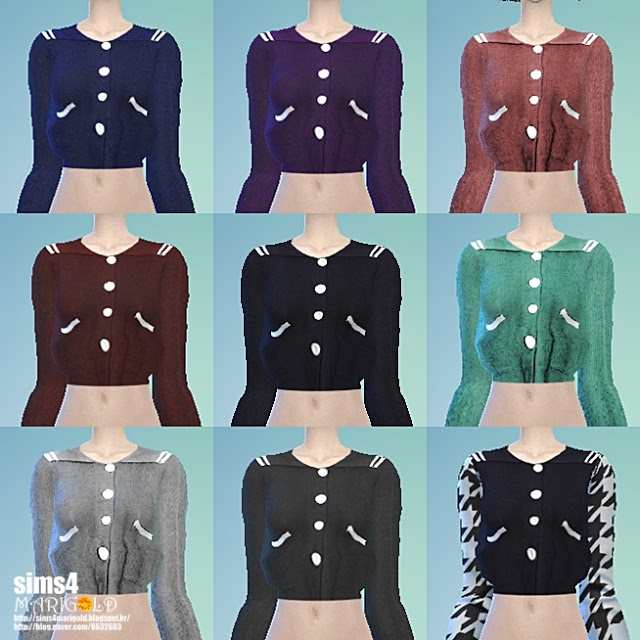 Sims 4 Sailor crop sweater at Marigold