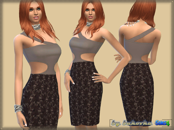 Sims 4 Karlie Lace dress by bukovka at TSR