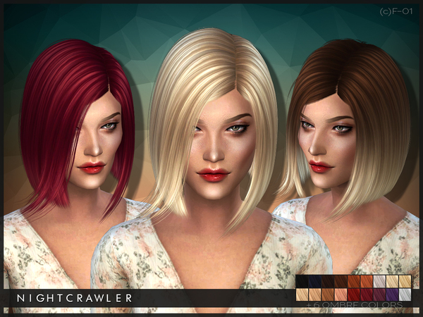AF Hair 01 by Nightcrawler Sims at TSR » Sims 4 Updates