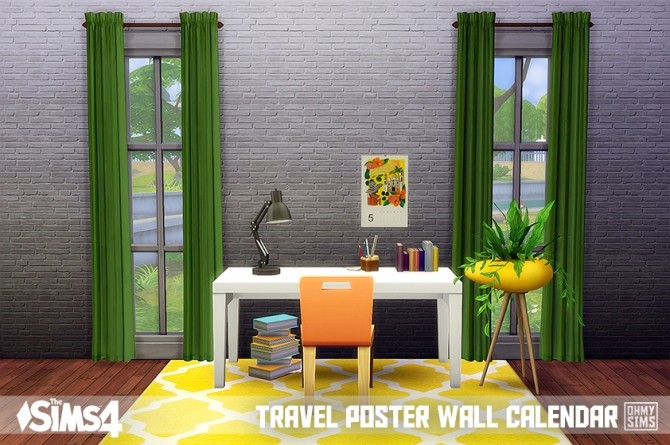 Sims 4 Travel poster wall calendar at Oh My Sims 4