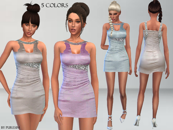 Sims 4 Wedding Guest Dress by Puresim at TSR