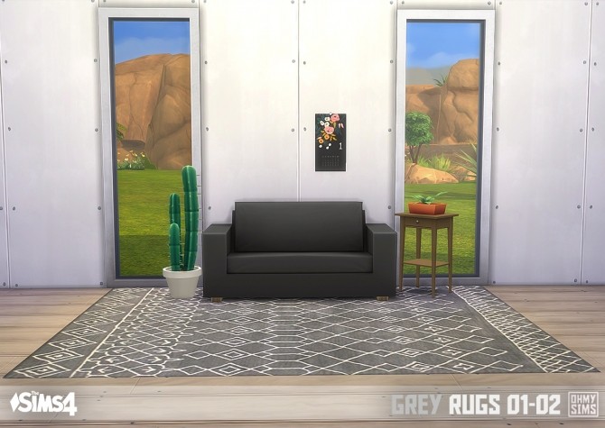 Sims 4 Grey rugs 02 at Oh My Sims 4