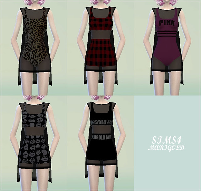 Sims 4 Sporty see through one piece at Marigold