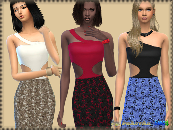 Sims 4 Karlie Lace dress by bukovka at TSR