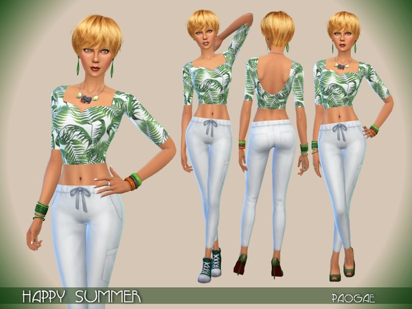 Sims 4 Happy Summer outfit by Paogae at TSR