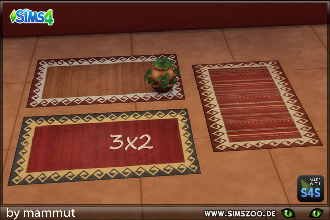 Sims 4 Indian Rug 3x2 by mammut at Blacky’s Sims Zoo