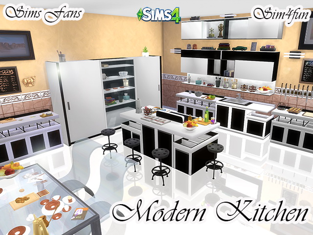 Sims 4 Modern Kitchen by Sim4fun at Sims Fans