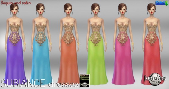 Sims 4 2 formal dresses at Jomsims Creations