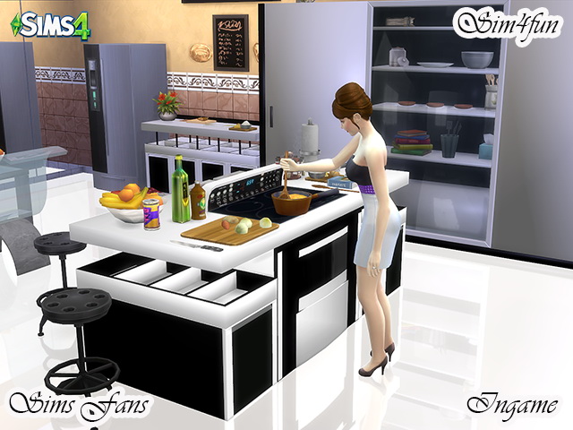 Sims 4 Modern Kitchen by Sim4fun at Sims Fans