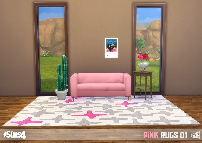 Sims 4 Pink rugs 01 at Oh My Sims 4