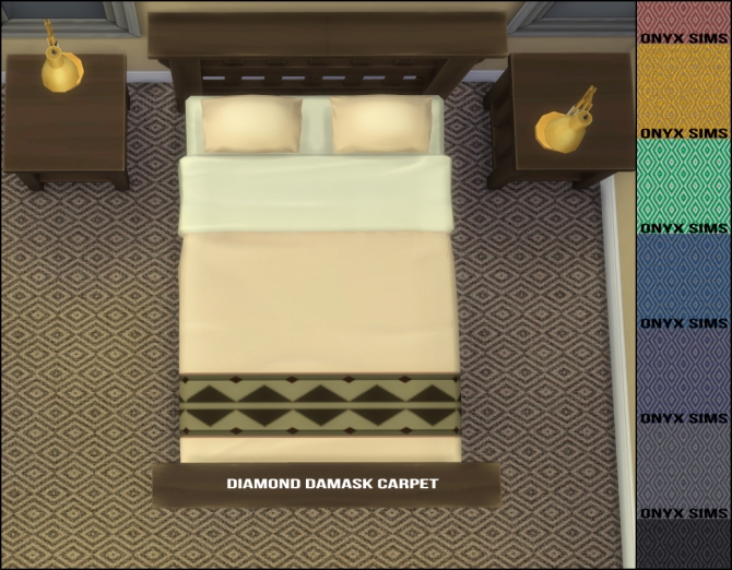 Sims 4 Diamond Rug Carpets Felice and Diamond Damask by Kiara Rawks at Onyx Sims » Sims 4 ...