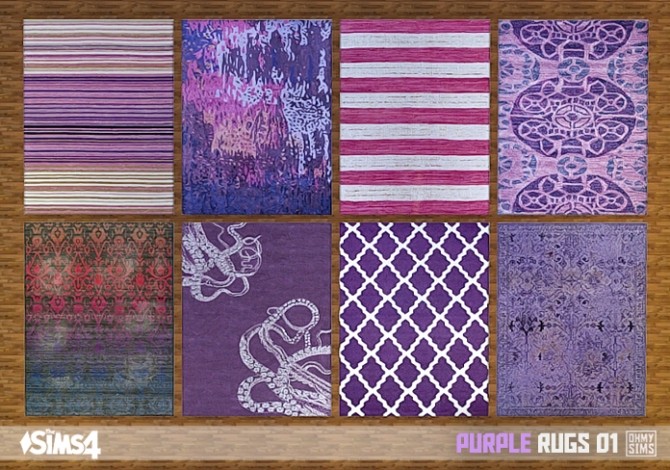 Sims 4 Purple rugs 01 at Oh My Sims 4