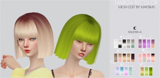 Sims 4 Hair24 Recolor at Kalewa a