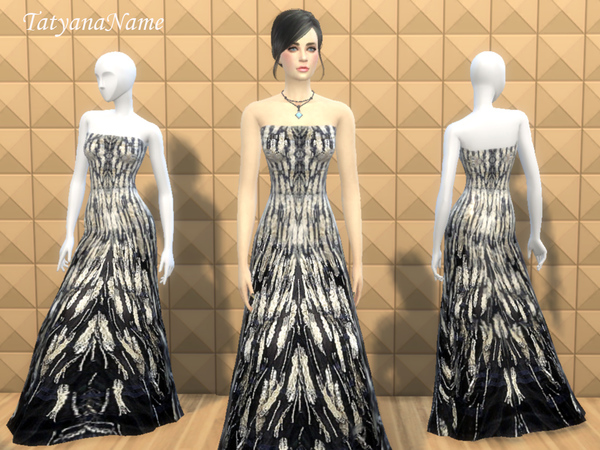 Sims 4 Evening Gown 01 by TatyanaName at TSR