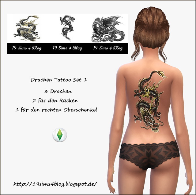 Sims 4 Dragon Tattoo Set 1 at 19 Sims 4 Blog