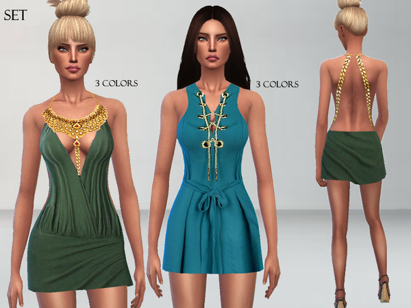 Sims 4 Mini Dresses Set by Puresim at TSR