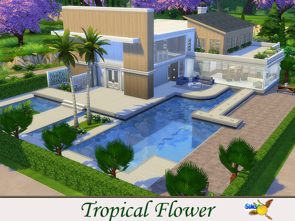 Sims 4 Tropical Flower by Evi at TSR