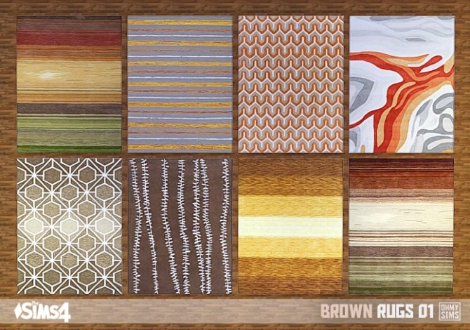 Sims 4 Brown rugs 01 at Oh My Sims 4