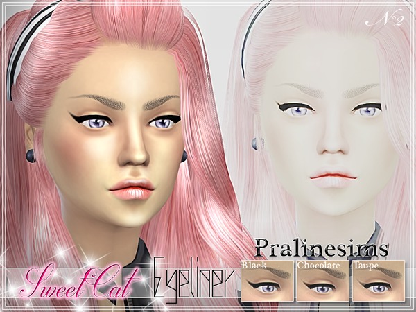 Sims 4 Sweet Cat Eyeliner by Pralinesims at TSR