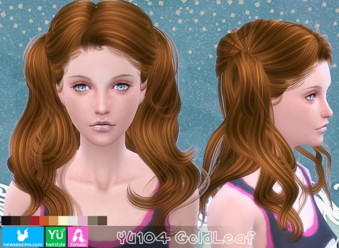 Sims 4 YU104 GoldLeaf hair (Pay) at Newsea Sims 4