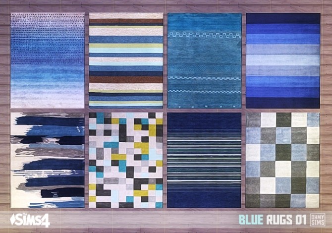 Sims 4 Blue rugs 01 at Oh My Sims 4