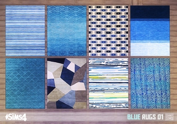 Sims 4 Blue rugs 01 at Oh My Sims 4
