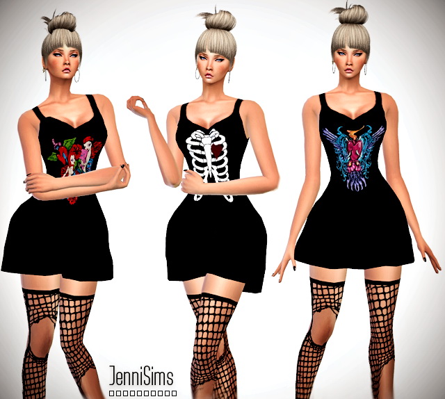 Sims 4 4 simple dresses set at Jenni Sims
