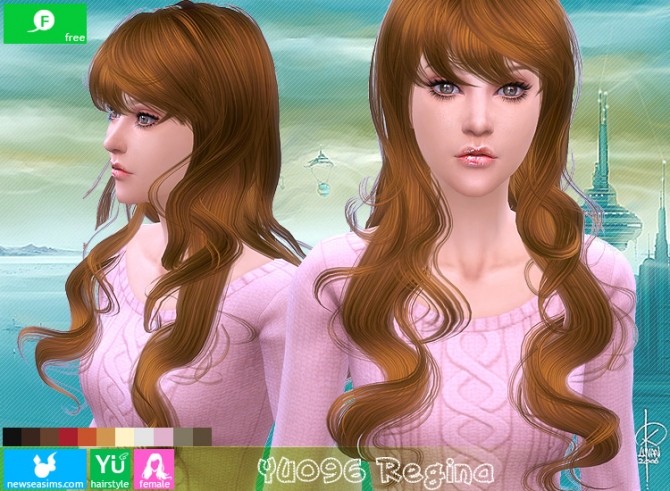 Sims 4 YU096 Regina hair (FREE) at Newsea Sims 4