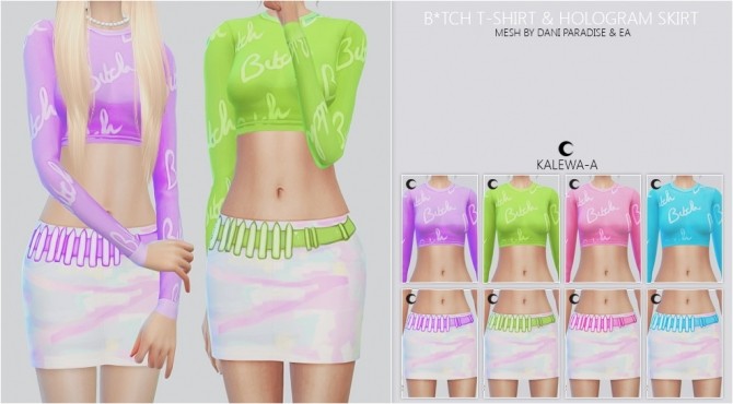 Sims 4 Shirt & Hologram Skirt at Kalewa a