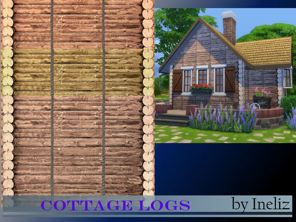 Sims 4 Cottage Logs by Ineliz at TSR