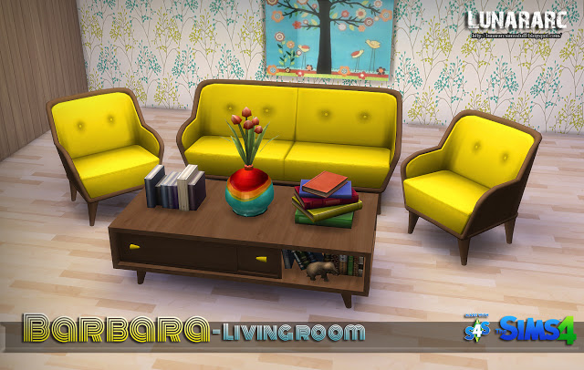 Sims 4 Barbara Livingroom Set at Lunararc