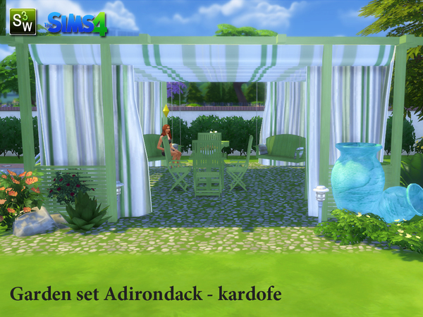 Sims 4 Garden set Adirondack by kardofe at TSR