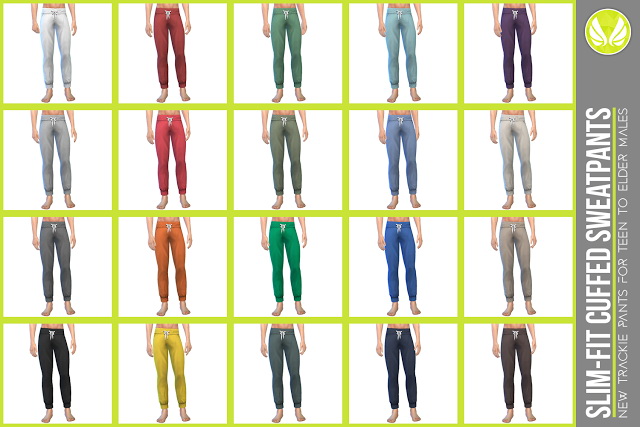 Sims 4 Slim fit Cuffed Sweatpants at Simsational Designs