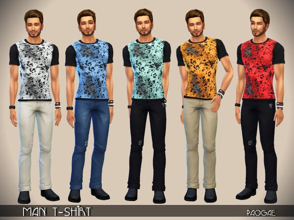 Sims 4 Male T shirt by Paogae at TSR