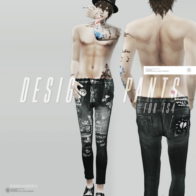 Sims 4 Designer Pants both genders at Black le
