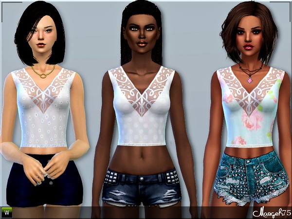 Sims 4 S4 Camisole Lace Tops by Margeh 75 at TSR