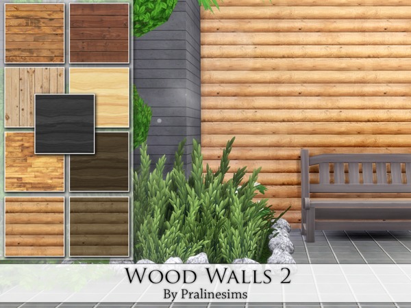 Sims 4 Wood Walls 2 by Pralinesims at TSR