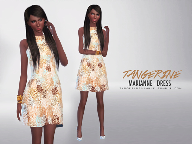 Sims 4 Marianne dress by tangerine at Sims Fans