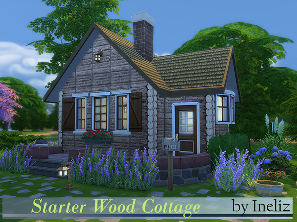 Sims 4 Starter Wood Cottage by Ineliz at TSR