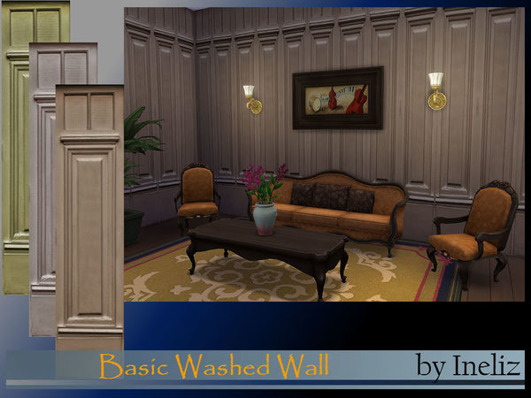 Sims 4 Basic Washed Wall by Ineliz at TSR