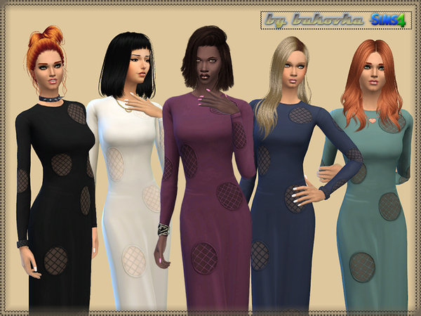 Sims 4 Dress with Circles by bukovka at TSR