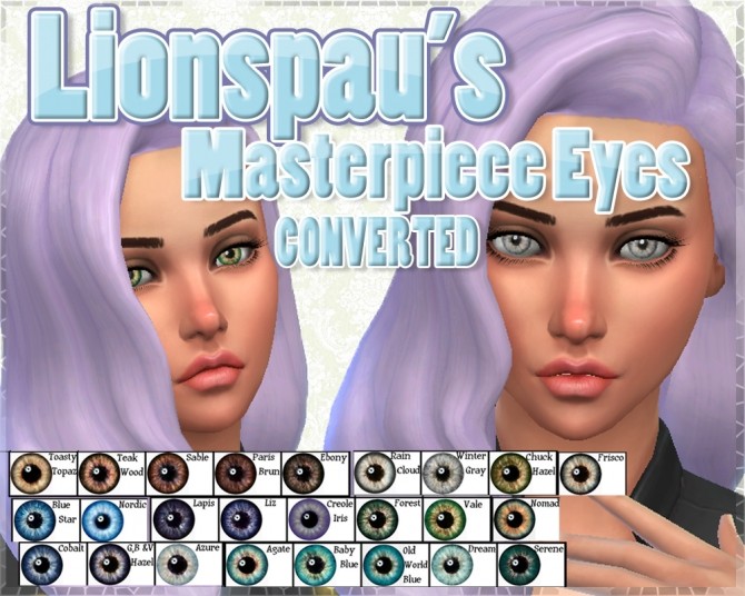 Sims 4 Lionspaus Masterpiece Eyes (TS2 to TS4) by kellyhb5 at Mod The Sims