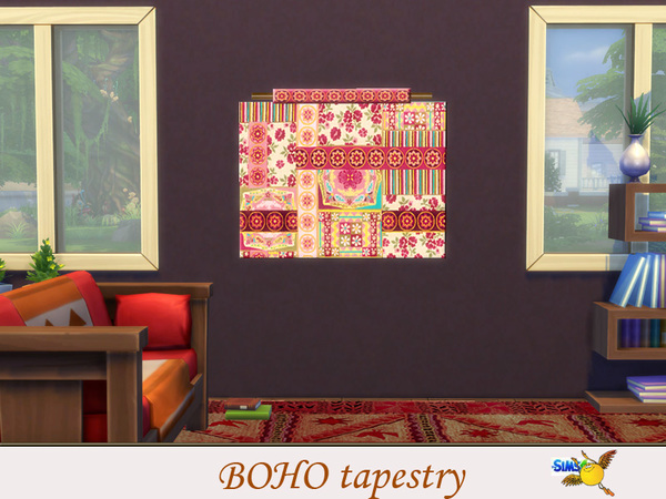 Sims 4 Boho Tapestry set by evi at TSR