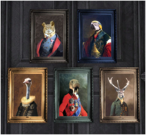 Sims 4 Panels & baroque wallpaper + portrait paintings image at Hvikis