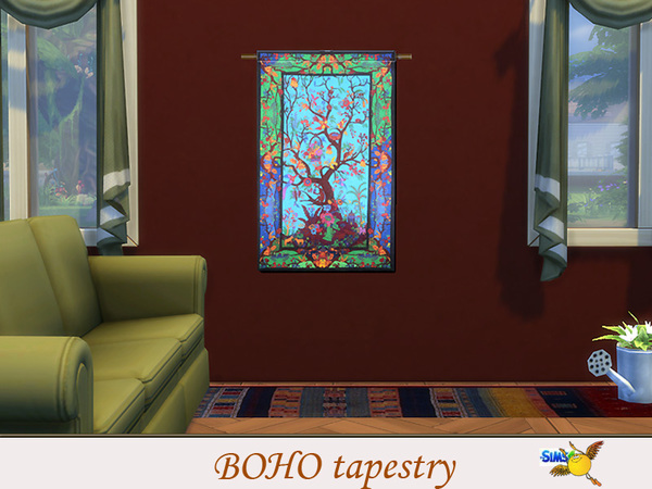 Sims 4 Boho Tapestry set by evi at TSR