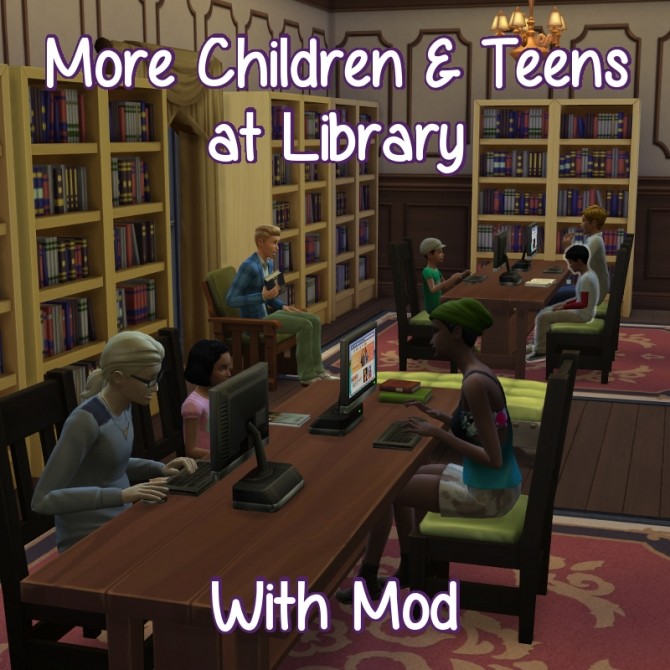 Sims 4 More Children/Teens at Library by scarletqueenkat at Mod The Sims