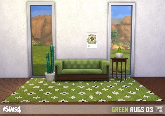 Sims 4 Green rugs 03 at Oh My Sims 4
