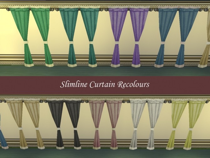 Sims 4 4 Sets of Curtain Recolours by Simmiller at Mod The Sims