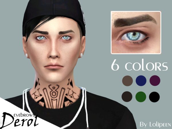 Sims 4 Eyebrows male by Lolipeen at TSR