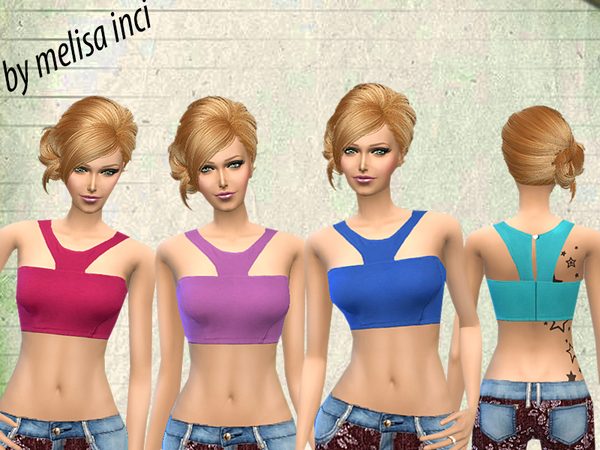 Sims 4 Halter Strapless Top by melisa inci at TSR